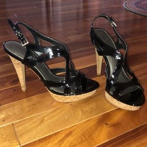 Audrey Brooke Black Heel Sandals